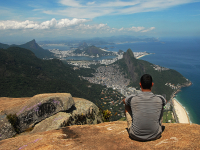 Blick auf die Zona Sul von der Pedra da Gávea Panorama der Zona Sul von Rio von der Pedra da Gávea