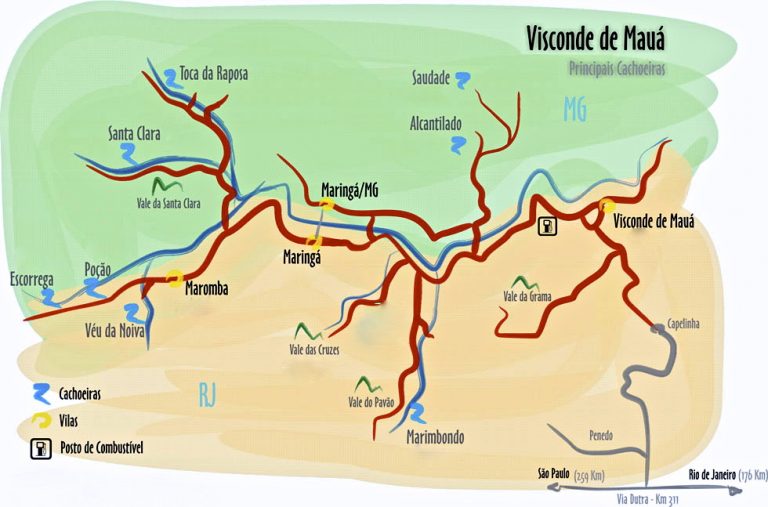 O que fazer em Visconde de Mauá mapa